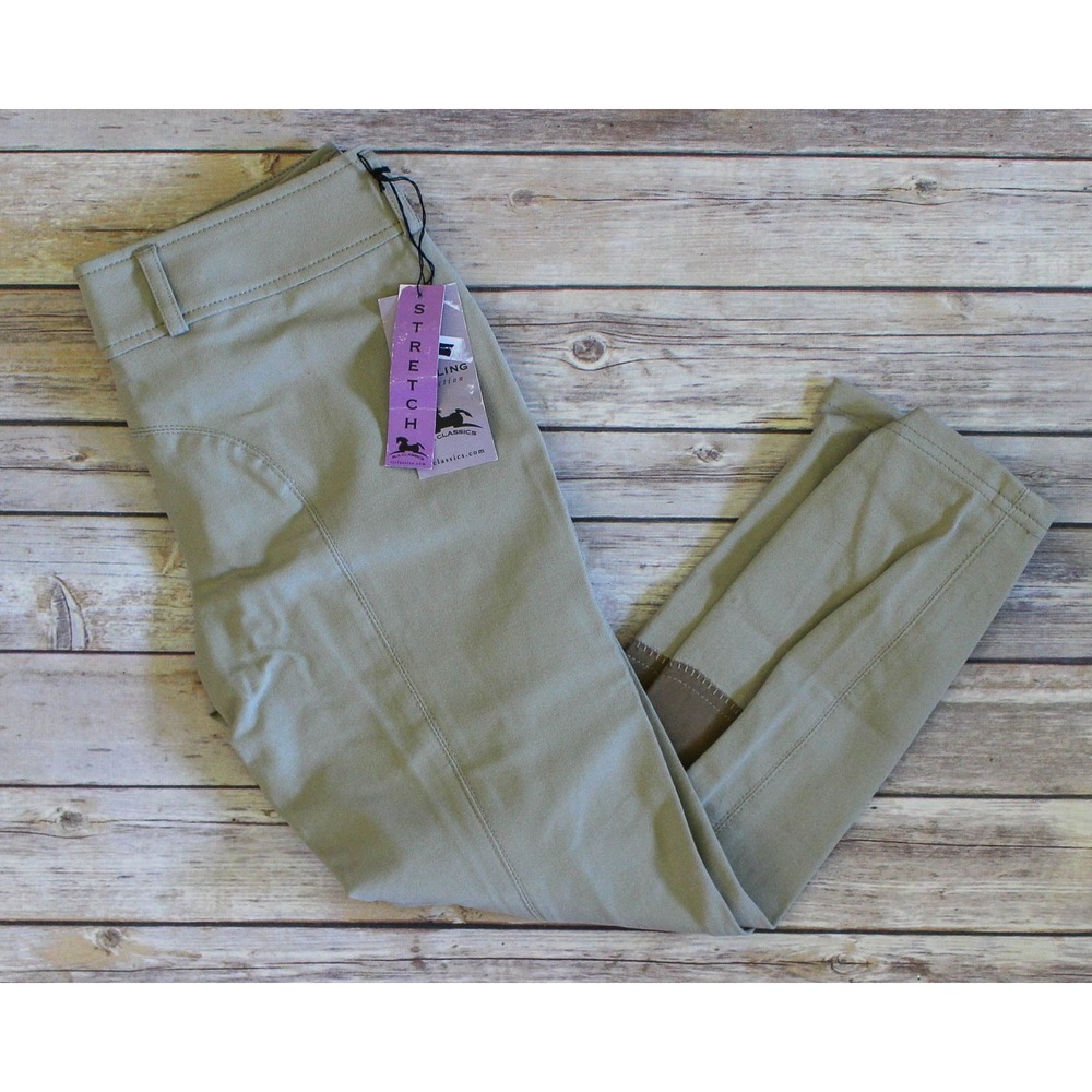 RJ Classics Riding Pants Girls 14R Beige Sterling Collection Stretch Equestrian